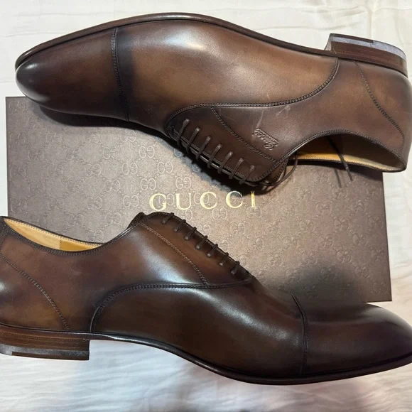 Gucci | Shoes | Mens Brown Leather Gucci Dress Shoes | Poshmark display picture 2